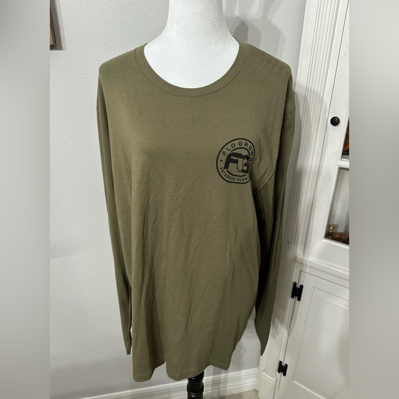 Flo Grown- Olive Green Long Sleeve Tee with Crew Neck - Picture 1 of 7